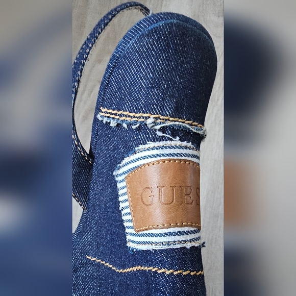 Guess Denim Slingback Wedge Sandals – Size 8M - Picture 10 of 12